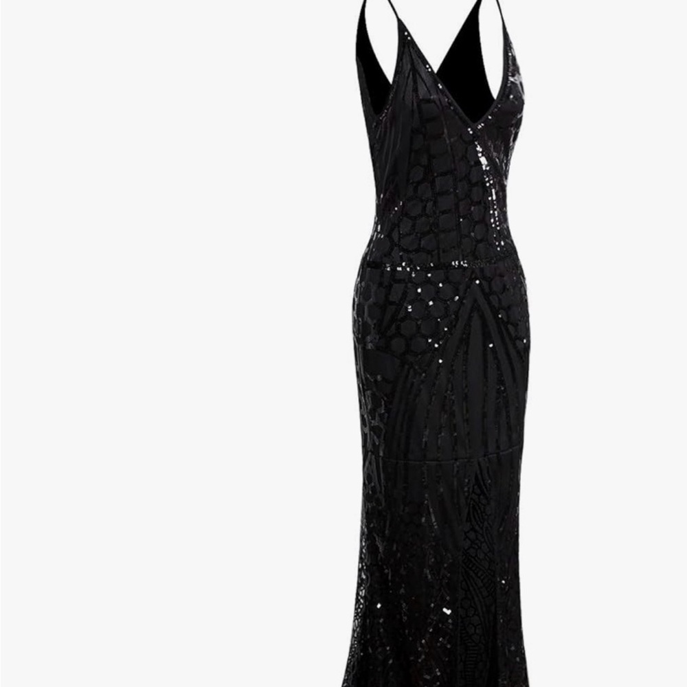 Chic Black Sequin Maxi Dress